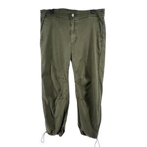 Paige Green Utility Pants Size 31 Reid Jogger Joggers Drawstring Cuffs Denim